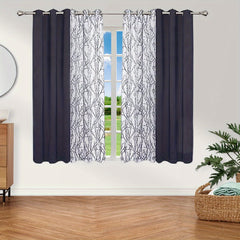 Branch Printed Sheer & Blackout Curtains - Grommet Top Window Drapes