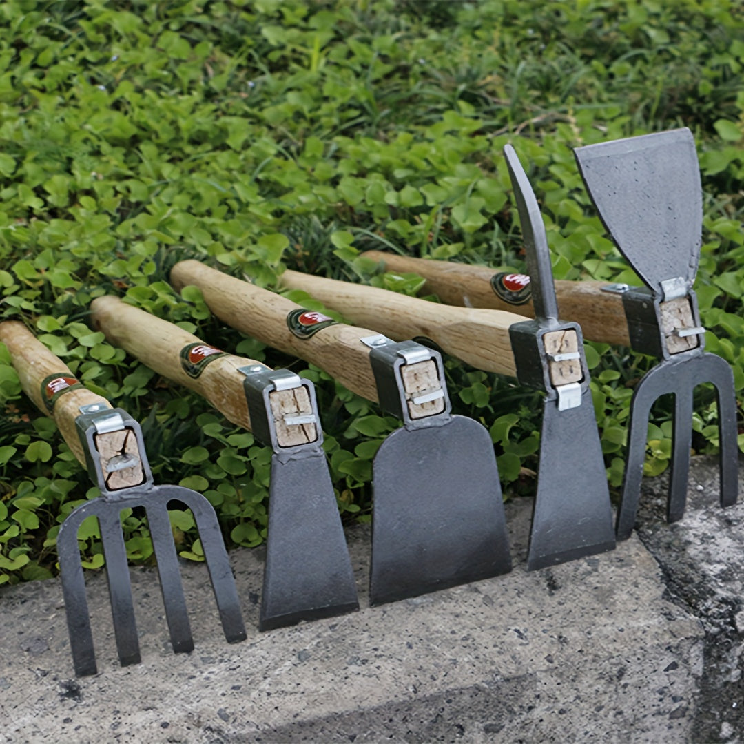 Manganese Steel Gardening Small Hoe Pickaxe Rake Handheld Digging Tool