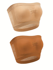 2 Pack Plus Size Sexy Bra Set Non Padded Strapless Convertible Bralette
