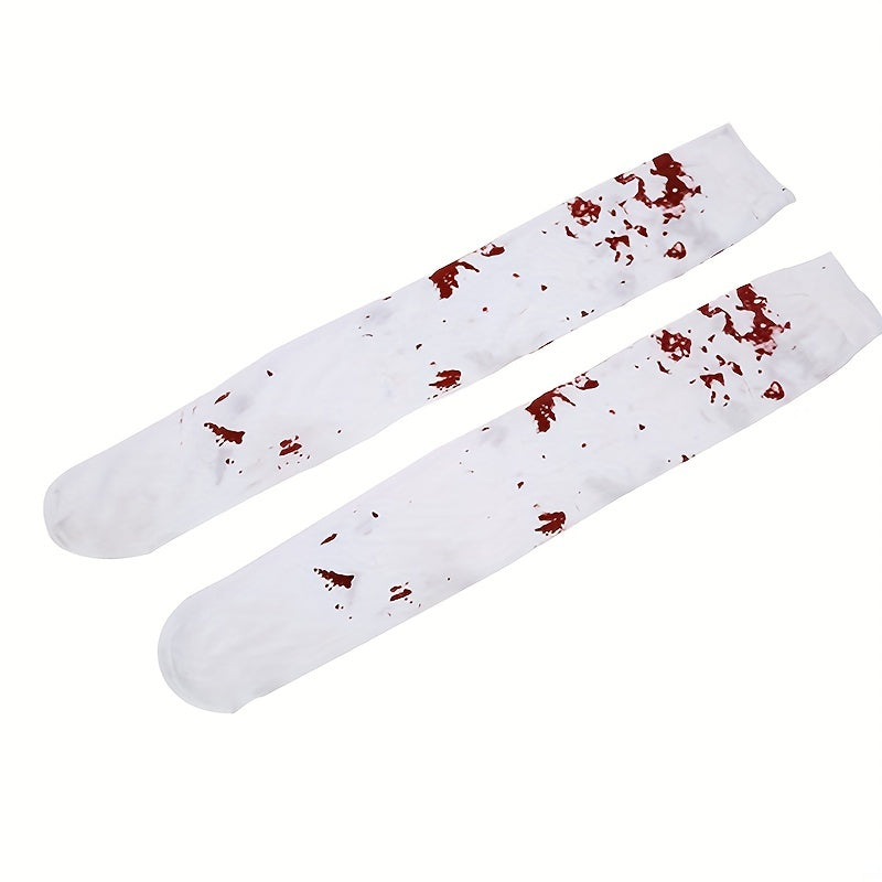 Blood Print Calf Socks Halloween Cosplay Knee High Socks