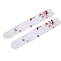 Blood Print Calf Socks Halloween Cosplay Knee High Socks
