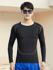 Men's Fitness Long Sleeve T shirt High Elastic Quick Dry Top