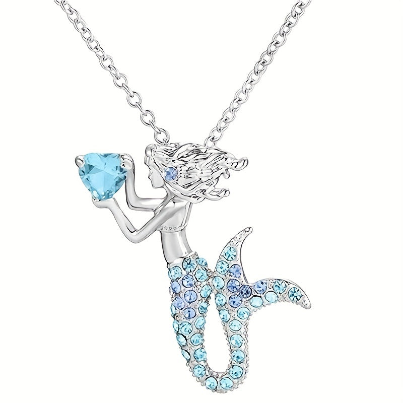 Girls Mermaid Pendant Necklace Jewelry Gift For Kids Children Toddlers