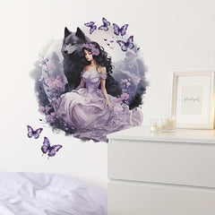 Princess Wolf Wall Decor Butterfly Removable Fairy Sticker