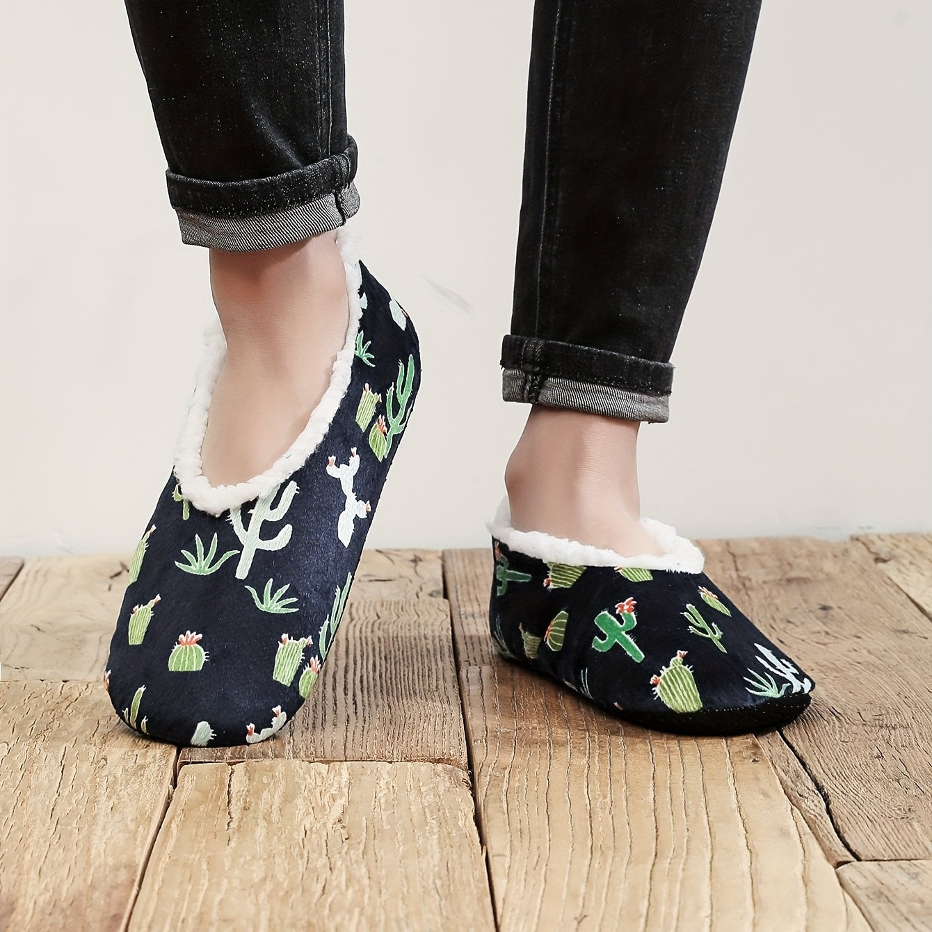 Cartoon Plant Cozy House Slippers Anti skid Slip on Shoes Indoor For Men