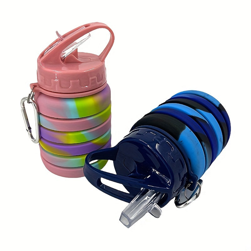 Portable Camo Water Cup Silicone Telescopic Sports Bottle