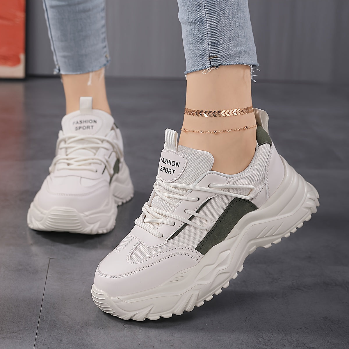 Women's Mesh Breathable Chunky Sneakers Non Slip Running Shoes