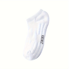 5 Pairs Men's Sports Crew Socks, Breathable Basketball Socks