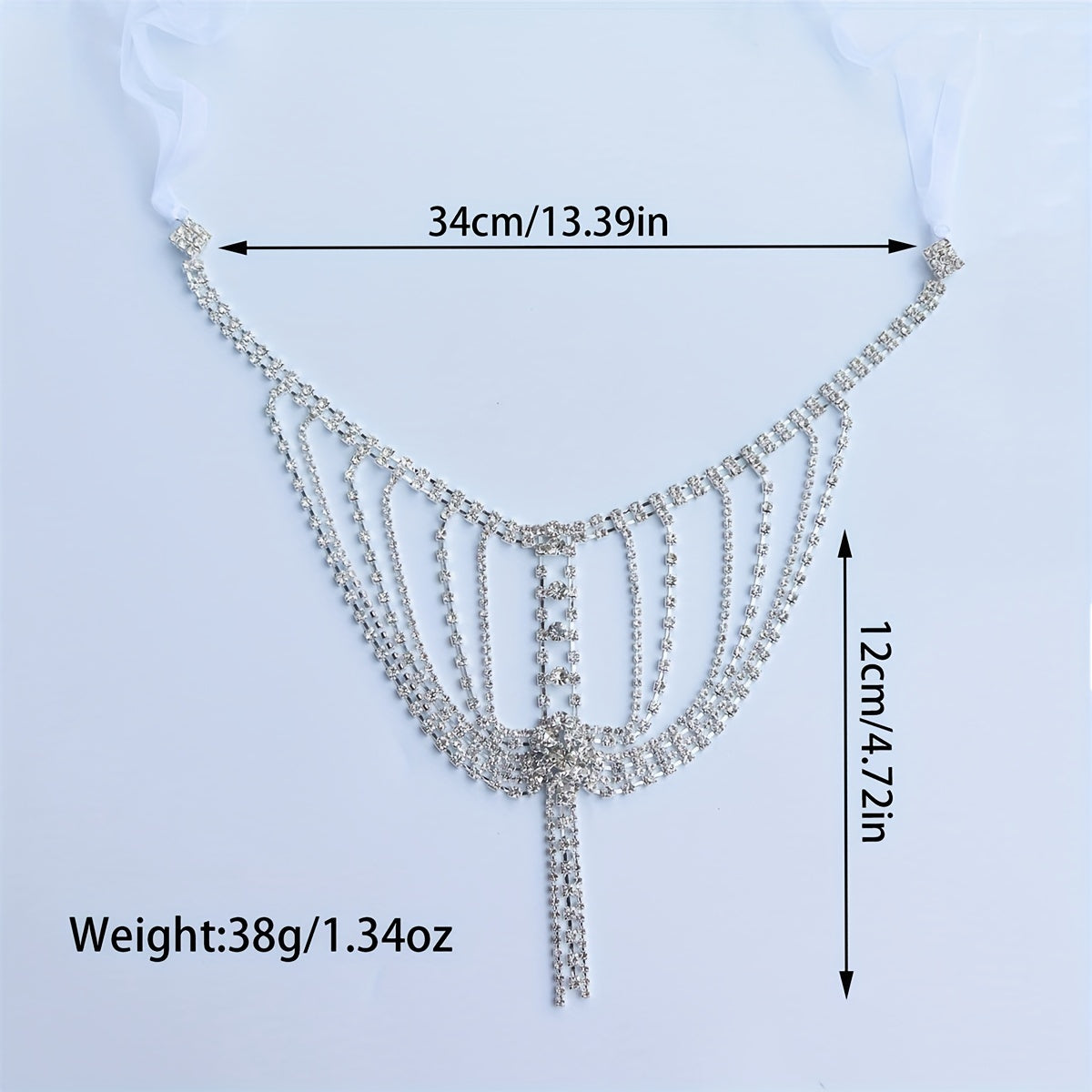 Rhinestone Shoulder Chain With Long Tassel for Prom Wedding