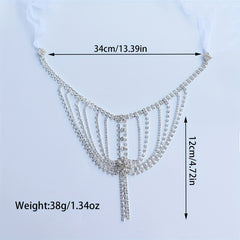 Rhinestone Shoulder Chain With Long Tassel for Prom Wedding