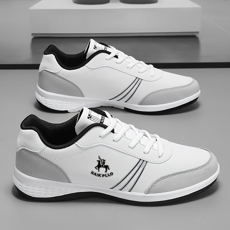 Men's Solid Sneakers Non Slip Lace Up Casual Soft Sole Shoes