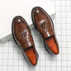 Men's Vintage Tassel Slip On Dress Shoes - Smart Casual Walking Shoes