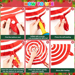 36pcs Christmas Candy Balloons Kit Red Green Mylar Sweet Candies Theme Balloons