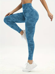 Camo Pattern High Waist Leggings for Yoga Running Gym