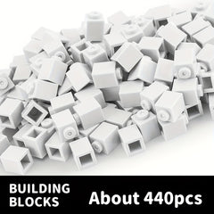 440pcs 1x1 High Brick Building Blocks Toy, Boys Girls DIY Construction Set