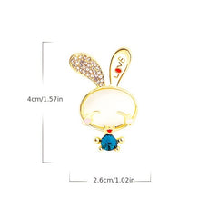 Rhinestone Rabbit Metal Pin Decorative Clothes Holiday Gift