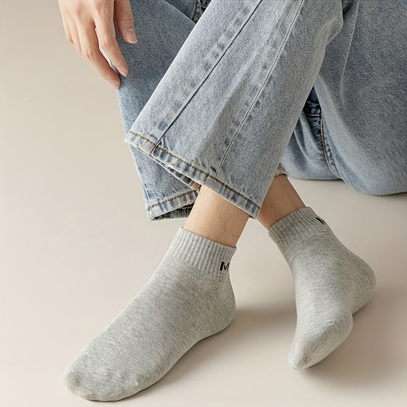 5 Pairs Letter Print Low Cut Ankle Socks Women's Stockings