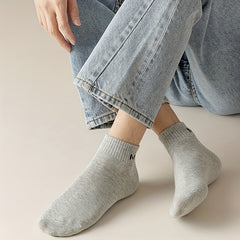 5 Pairs Letter Print Low Cut Ankle Socks Women's Stockings