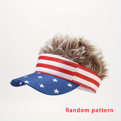 American Flag Star Stripe Basebal Cap Men's Wig Cap
