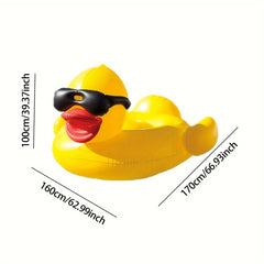 Large Yellow Duck Inflatable Water Toy with Beverage Holders