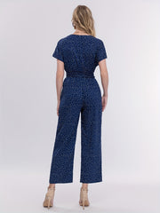 Polka Dot V Neck Jumpsuit Short Sleeve Casual Summer Women's Clothing