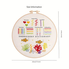 3 Pack Animal Flower Embroidery Kit with Hoop & Instruction