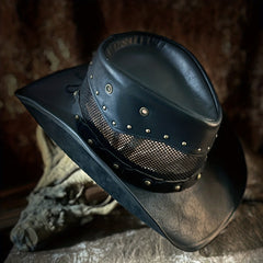 Leather Cowboy Hat Unisex Western Fedora Sombrero Hombre Caps