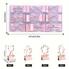 24pcs Long Tail Clip Transparent Acrylic Box Metal Receipt Folder