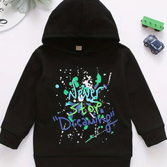 Toddler Boys Letter Never Stop Drawing Hoodie