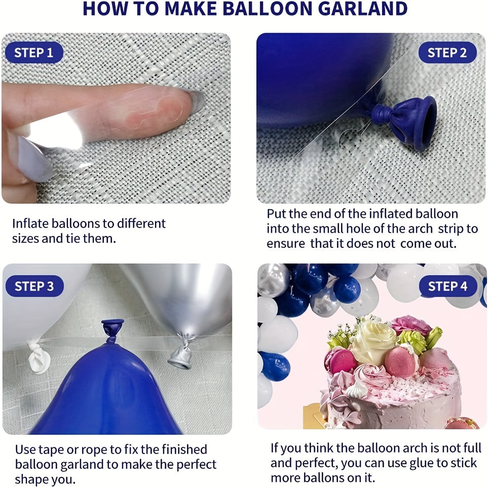 Navy Silver Balloon Garland Arch Kit Birthdays Weddings Party Decorations