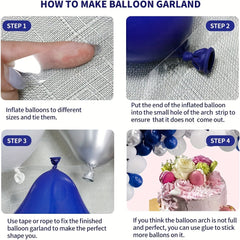 Navy Silver Balloon Garland Arch Kit Birthdays Weddings Party Decorations