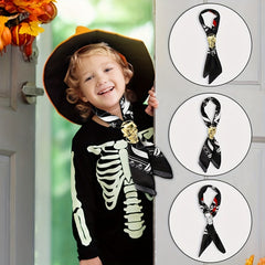 Boys Halloween Skull Buckle Tie Party Decoration