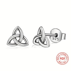 925 Silver Knot Detail Stud Earrings For Girls