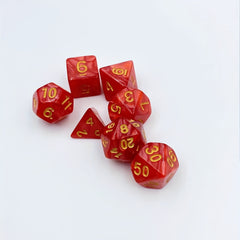 7pcs Polyhedral Dark Red Dice Set Board Game Accessories