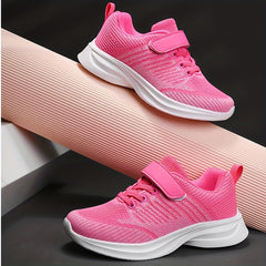 Boys Breathable Woven Knit Sneakers Casual Shock Absorption Outdoor Shoes