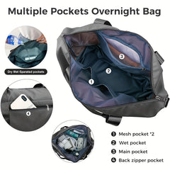 30L Travel Duffel Bag Lightweight Shoulder Bag With Shoes Compartment