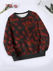 Girls Geometric Pattern Crew Neck Sweatshirt Spring Fall