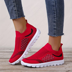Women's Low Top Sock Shoes Knitted Slip On Walking Sneakers