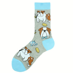 Men's Cartoon Crew Socks Cotton Blend Comfy Casual Unisex