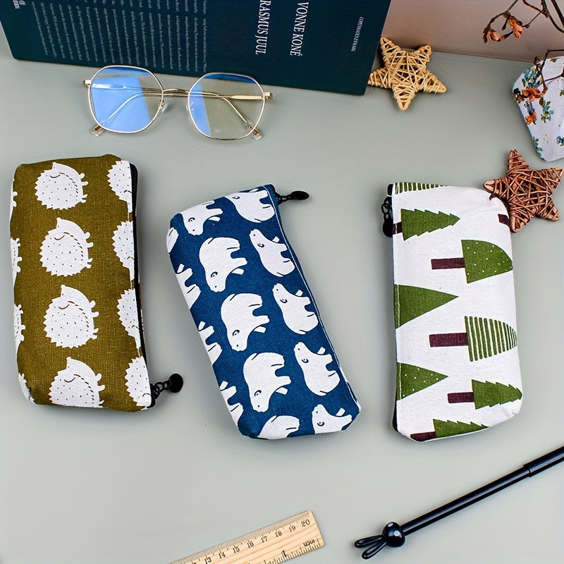 Creative Forest Pencil Bag Floral Canvas Student Pencil Bag