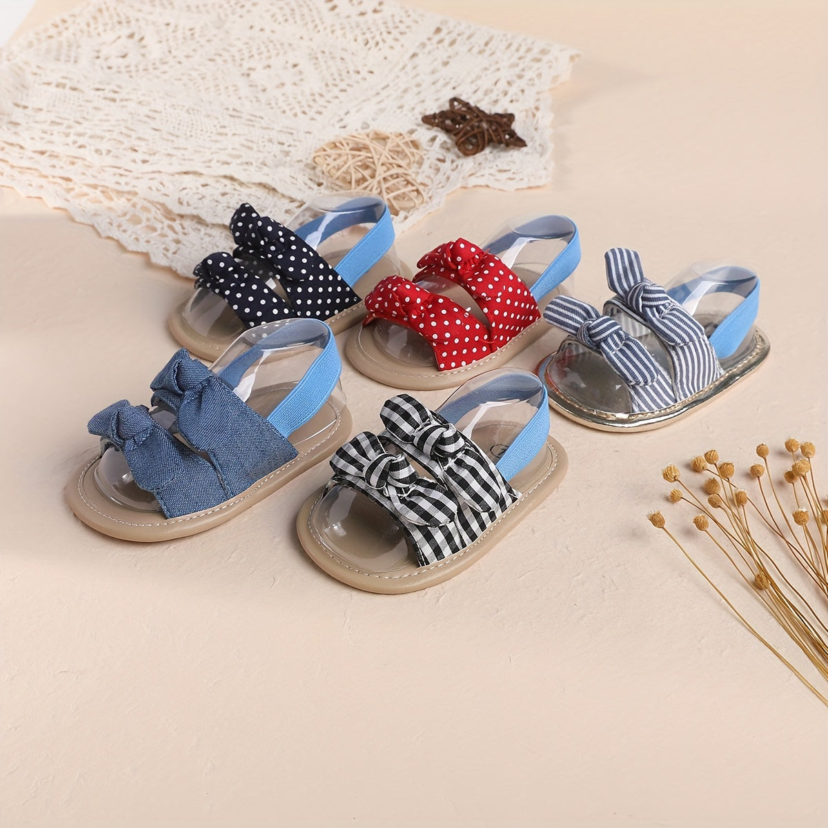 Bowknot Open Toe Sandals for Baby Girls