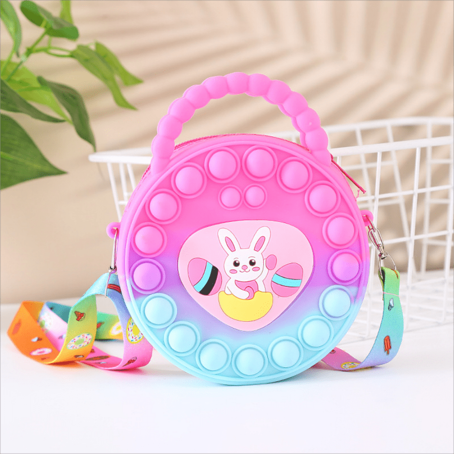 Girls Silicone Rabbit Messenger Bag Coin Purse Anti Anxiety Toys