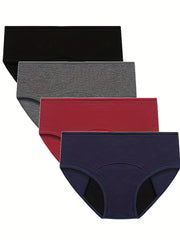 4pcs Period Panties Full Coverage Anti Leak Comfy & Breathable Women's Underwear