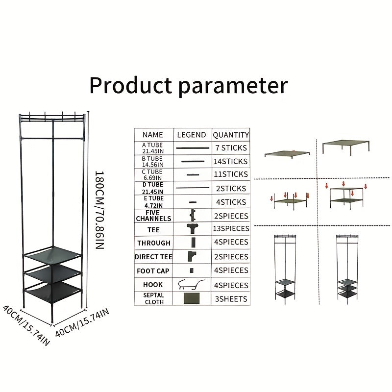 Corner Coat Rack Foyer Shoe Rack Standing Coat Rack with Storage Shelves
