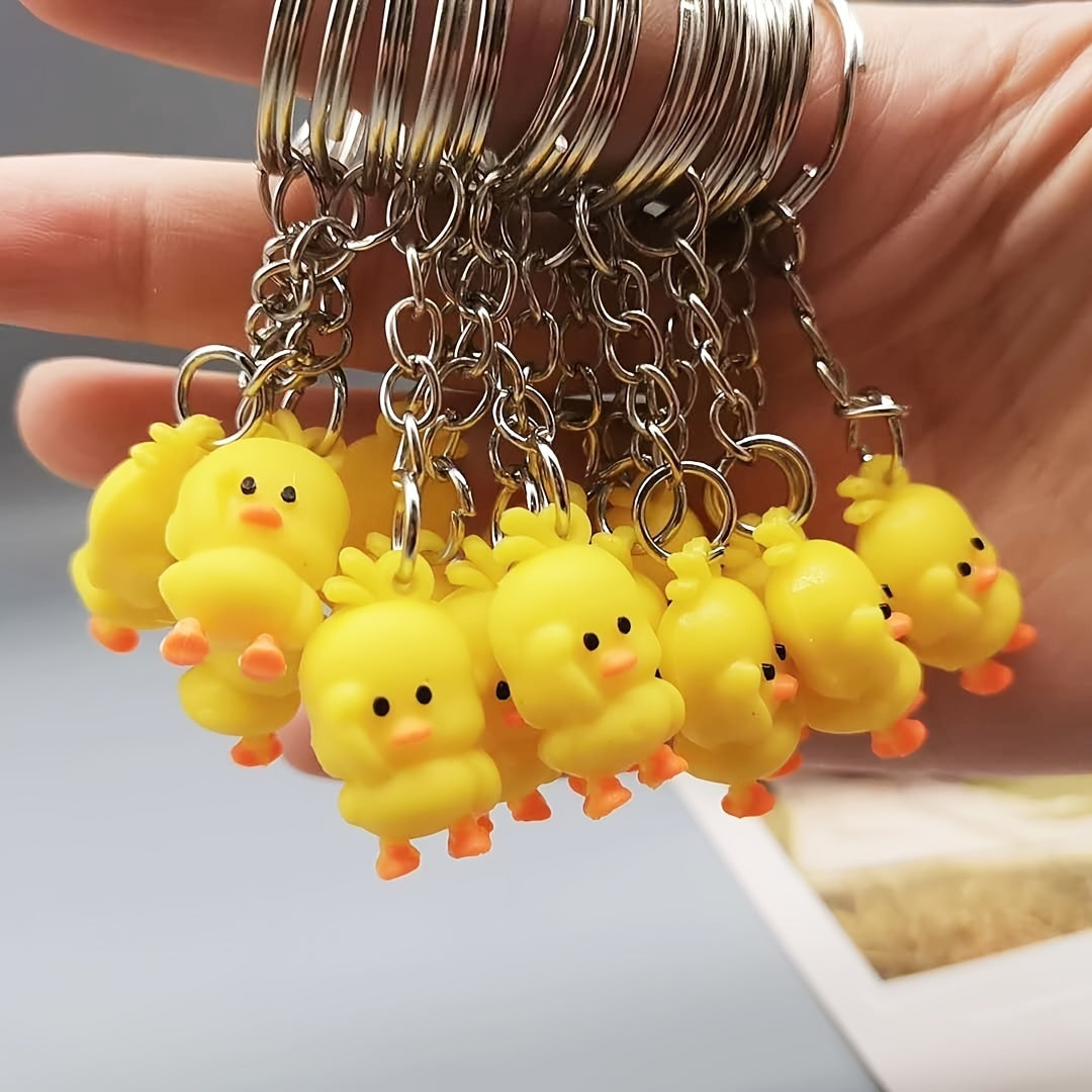 Yellow Duck Key Chain Car Key Chain Cute Duck Pendant Key Ring Gift