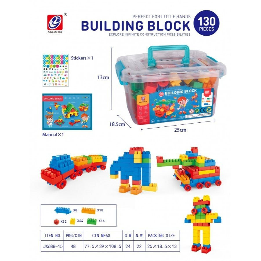 130 Piece Building Block Set for Kids - Christmas, Halloween, Thanksgiving Years