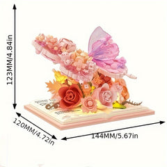 1000 Particle Dream Butterfly Flower Dance Building Blocks Relax Toy for Adults