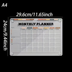 Small Transparent Acrylic Planner Magnetic Board Self Discipline Punching