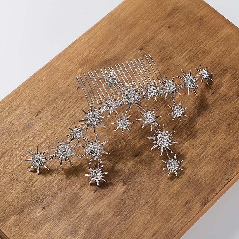 Snowflake Bridal Hair Comb Rhinestone Hair Jewelry