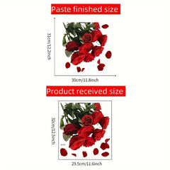 Red Rose Toilet Self Adhesive Bathroom Home Decor